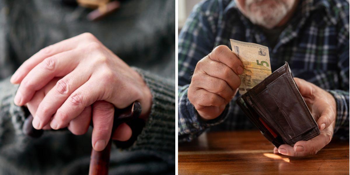 en mans s händer håller en käpp och en mans händer lägge rpensgar i en plånbok. När politiker börjar lägga sig i vad pensionsfonder investerar i och försöker styra dem mot inhemska investeringar kan den ömtåliga balansen mellan risk och avkastning brytas och riskera framtida pensioner.
